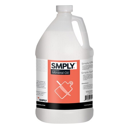Smply Food-Grade Mineral Oil for Cutting Boards, Countertops, and Kitchen Tools - 1 Gallon MIN-OIL-128OZ-D1